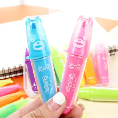 6 Color Kawaii Baobao Highlighter Pen